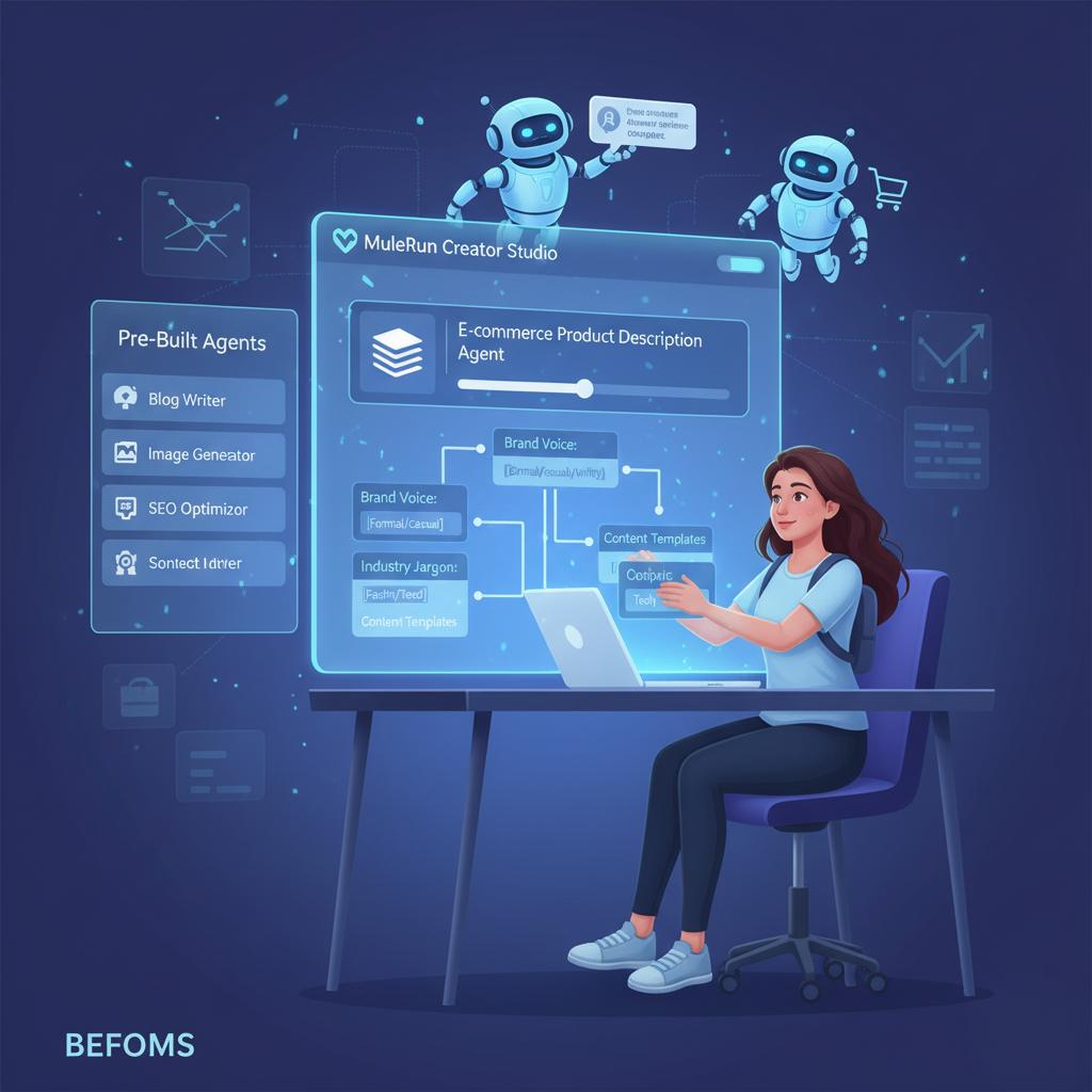 customization capabilities of MuleRun, showing a user tailoring AI agents for their specific niche